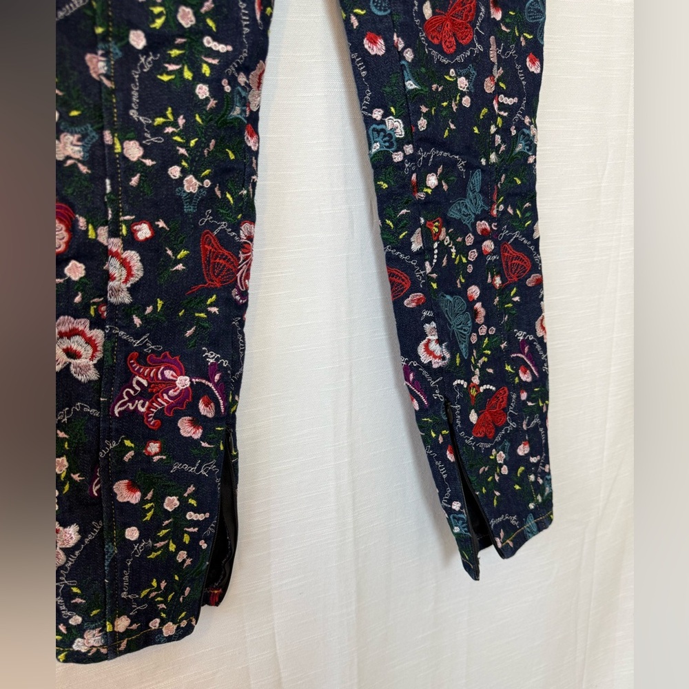 Cinq a Sept Eva Marie Embroidered Jeans 4 Skinny Floral - Picture 4 of 9